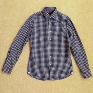 Michael Kors Check Cotton Button-Down Shirt Men’s XS Blue